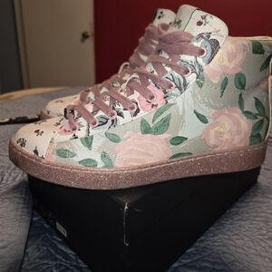 Floral High-Top Women's Sneakers